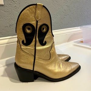 Gold and Black Cowgirl Boots